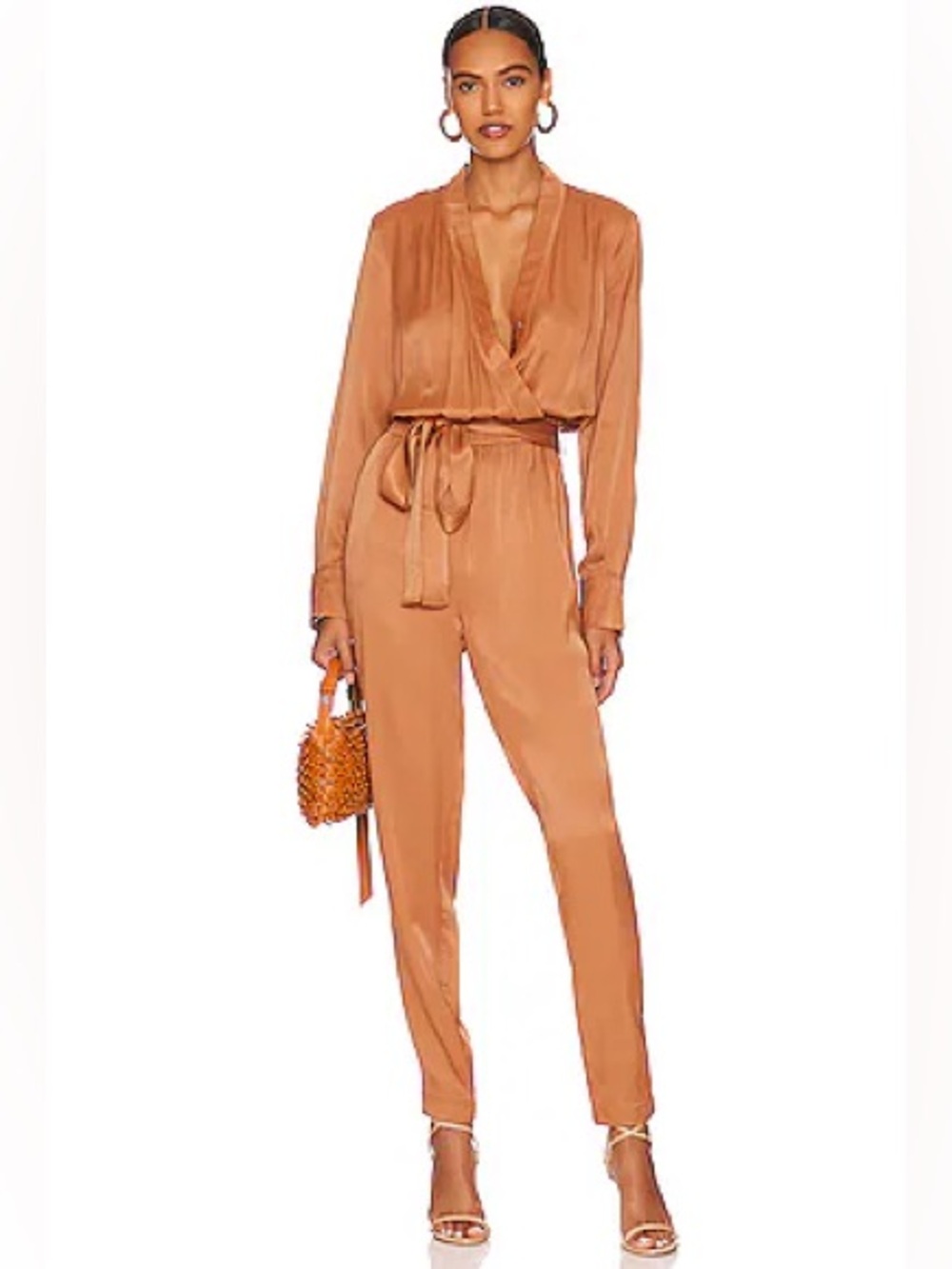 LBLC THE LABEL Dede Jumpsuit in Rust Size Large